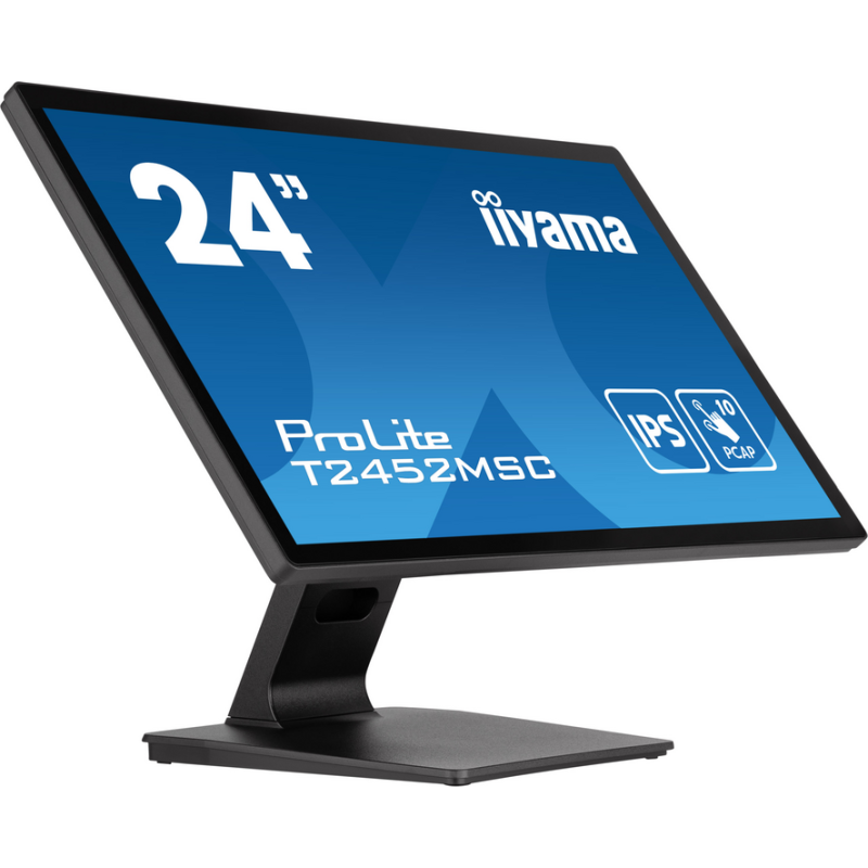 iiyama ProLite 23.8” PCAP 10pt touchscreen monitor featuring IPS panel technology, Edge-to-Edge glass design and anti fingerprin