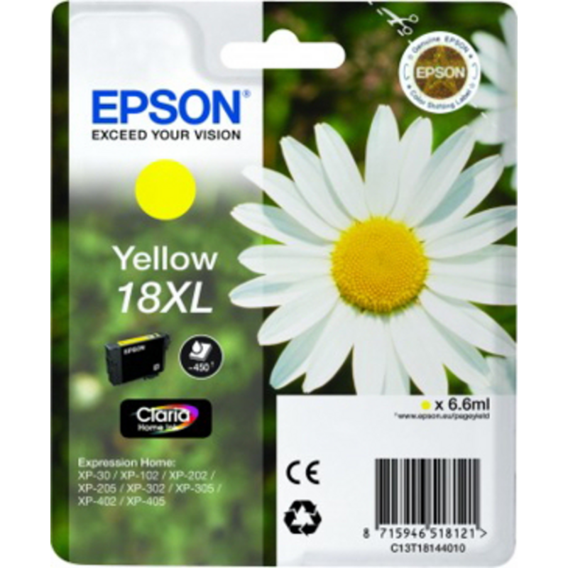 Epson Daisy Singlepack Yellow 18XL Claria Home Ink