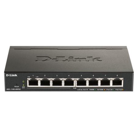 D-Link DGS-1100-08PV2/B network switch Managed L2/L3 Gigabit Ethernet (10/100/1000) Power over Ethernet (PoE) Black