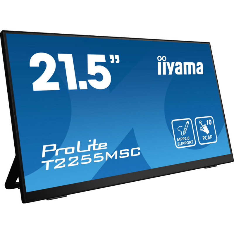 iiyama ProLite 21.5” Optical Bonded PCAP 10pt touchscreen monitor with IPS panel technology, edge-to-edge glass, anti-fingerprin