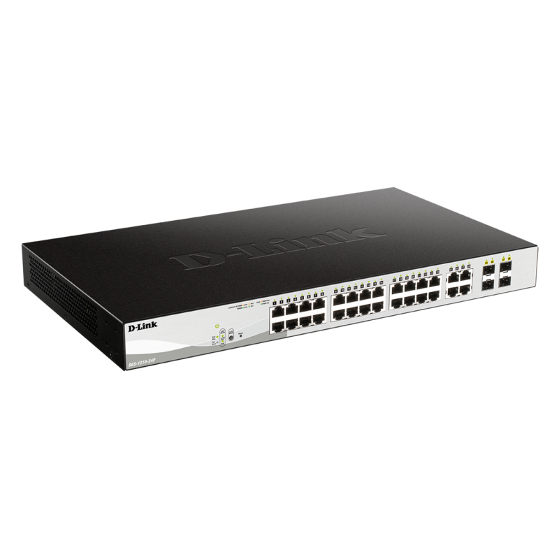 D-Link 24-Port Gigabit PoE Smart Managed Switch with 4 x Combo 1000BaseT/Mini-GBIC SFP ports