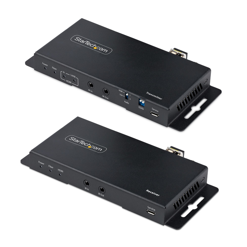 StarTech.com 4K HDMI over Fiber Extender Kit, 4K 60Hz up to 3300ft/1km (Single Mode) or 1000ft/300m (Multimode) LC Fiber Optic, 