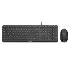 Philips 2000 series SPT6207B/39 keyboard Mouse included Home USB UK English Black