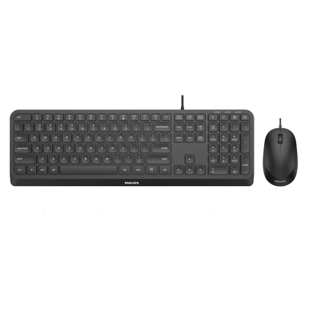 Philips 2000 series SPT6207B/39 keyboard Mouse included Home USB UK English Black