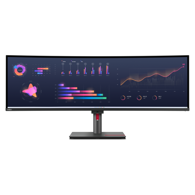 Lenovo ThinkVision P49w-30 LED display 124.5 cm (49") 5120 x 1440 pixels DQHD Black