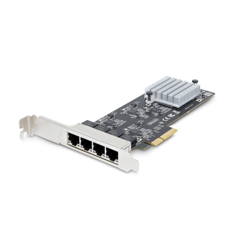 StarTech.com 4-Port 2.5Gbps NBASE-T PCIe Network Card, Intel I225-V, Quad-Port Computer Network Card, Multi-Gigabit NIC, PCI Exp