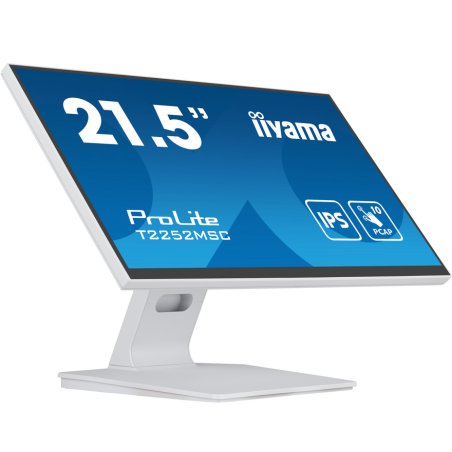 iiyama ProLite 21.5” PCAP 10pt touchscreen monitor featuring IPS panel technology, Edge-to-Edge glass design and anti fingerprin