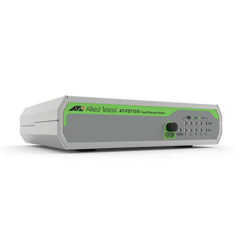 Allied Telesis FS710/5 Unmanaged Fast Ethernet (10/100) Green, Grey