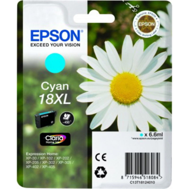 Epson Daisy Singlepack Cyan 18XL Claria Home Ink