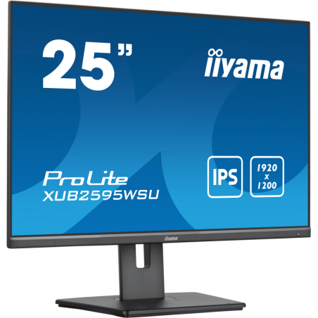 iiyama ProLite 25” 1920 x 1200 monitor featuring IPS panel and a height adjustable stand