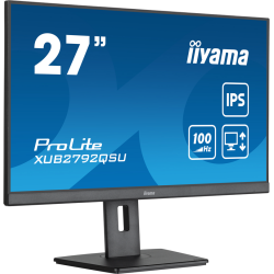 iiyama ProLite 27” QHD IPS technology panel with USB hub and 100Hz refresh rate and 150mm height adjustable stand