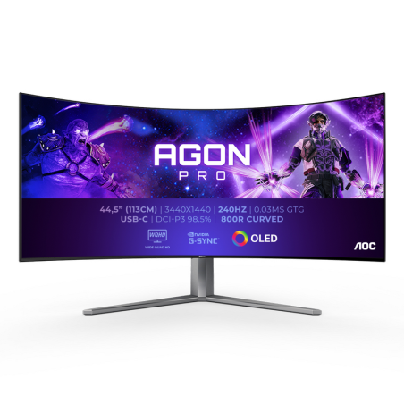 AOC AGON PRO AG456UCZD LED display 114.3 cm (45") 3440 x 1440 pixels Wide Quad HD OLED Black