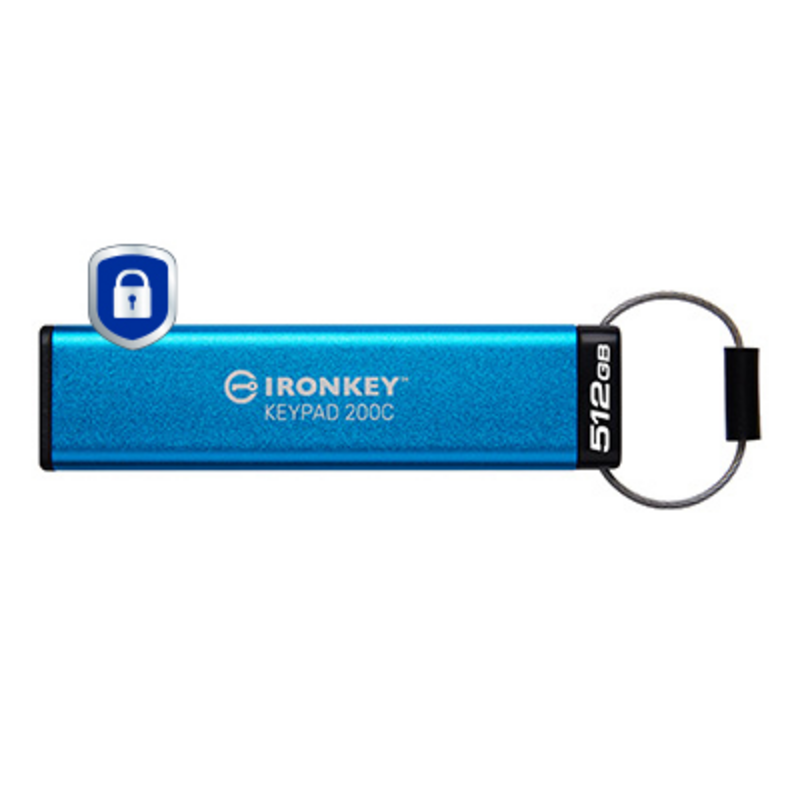 Kingston Technology IronKey 512GB USB-C Keypad 200C, FIPS 140-3 Lvl 3 (Pending) AES-256
