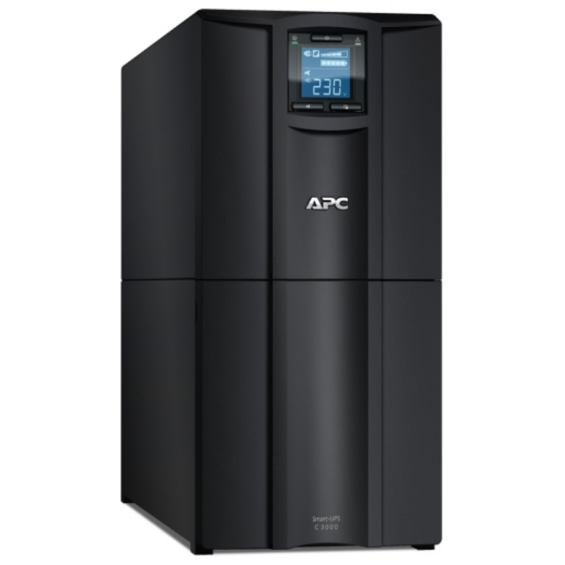 APC Smart-UPS C, Line Interactive, 3kVA, Tower, 230V, 8x IEC C13+1x IEC C19 outlets, USB and Serial communication, AVR, Graphic 