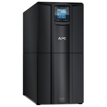APC Smart-UPS C, Line Interactive, 3kVA, Tower, 230V, 8x IEC C13+1x IEC C19 outlets, USB and Serial communication, AVR, Graphic 