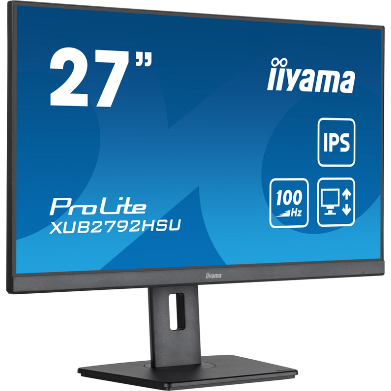 iiyama 27” IPS technology panel with height adjustable stand and 100Hz refresh rate