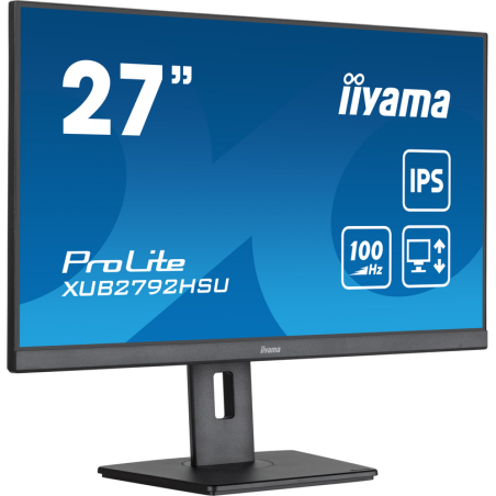 iiyama 27” IPS technology panel with height adjustable stand and 100Hz refresh rate