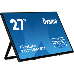 iiyama ProLite 27” Optical Bonded PCAP 10pt touchscreen monitor with IPS panel technology, edge-to-edge glass design, anti-finge