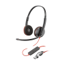 Poly Blackwire 3210 Monaural USB-C Headset +USB-C/A Adapter