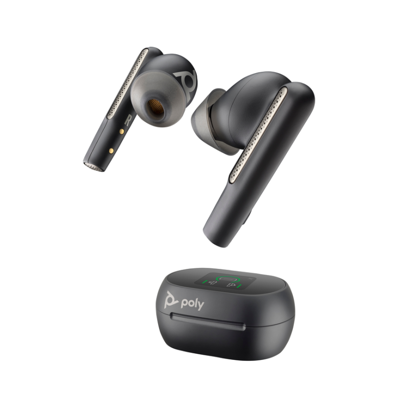 Poly Voyager Free 60+ UC M Carbon Black Earbuds +BT700 USB-C Adapter +Touchscreen Charge Case