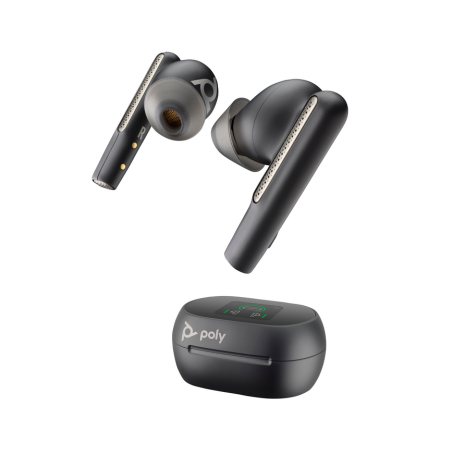 Poly Voyager Free 60+ UC M Carbon Black Earbuds +BT700 USB-C Adapter +Touchscreen Charge Case