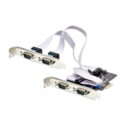 StarTech.com 4-Port Serial PCIe Card, Quad-Port PCI Express to RS232/RS422/RS485 (DB9) Serial Card, Low-Profile Bracket Incl., 1