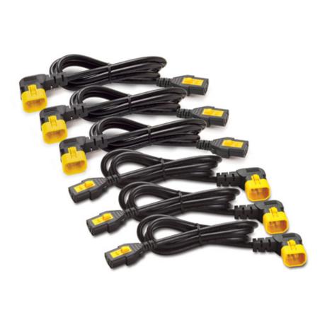 APC Power Cord Kit (6 ea), Locking, C13 TO C14 (90 Degree), 0.6m