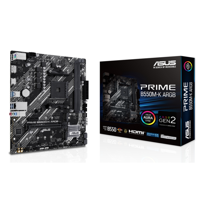 ASUS PRIME B550M-K ARGB AMD B550 Socket AM4 micro ATX