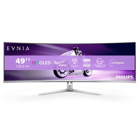 Philips Evnia 8000 49M2C8900L/00 computer monitor 124.2 cm (48.9") 5120 x 1440 pixels Dual QHD QD-OLED White