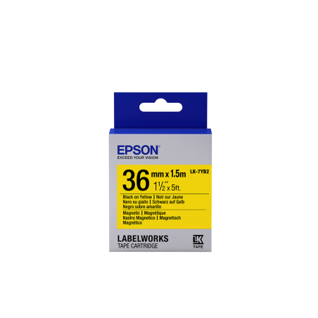 Epson Label Cartridge Magnetic LK-7YB2 Black/Yellow 36mm (1.5m)
