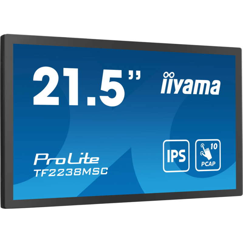 iiyama 21.5” 10pt Optical Bonded PCAP Open Frame Touch monitor with IPS panel technology, edge-to-edge glass design, anti-finger