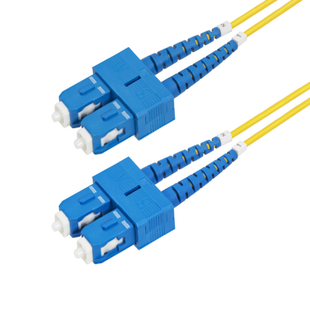 StarTech.com 30m (98.4ft) SC to SC (UPC) OS2 Single Mode Duplex Fiber Optic Cable, 9/125µm, 40G/100G Zipcord, Bend Insensitive, 