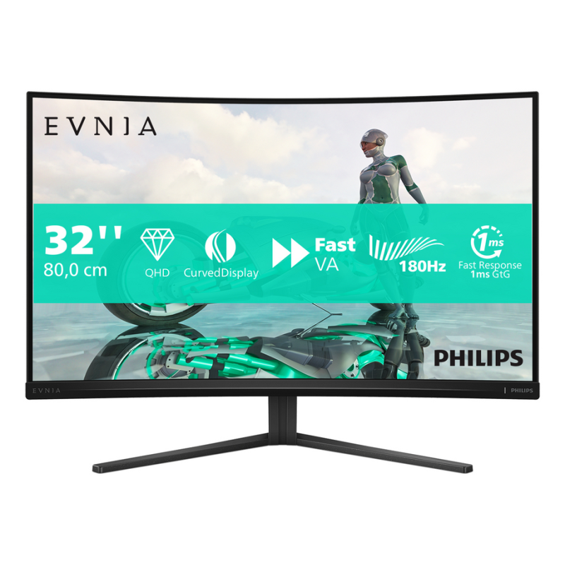 Philips Evnia 32M2C3500L/00 computer monitor 80 cm (31.5") 2560 x 1440 pixels Quad HD LCD Black