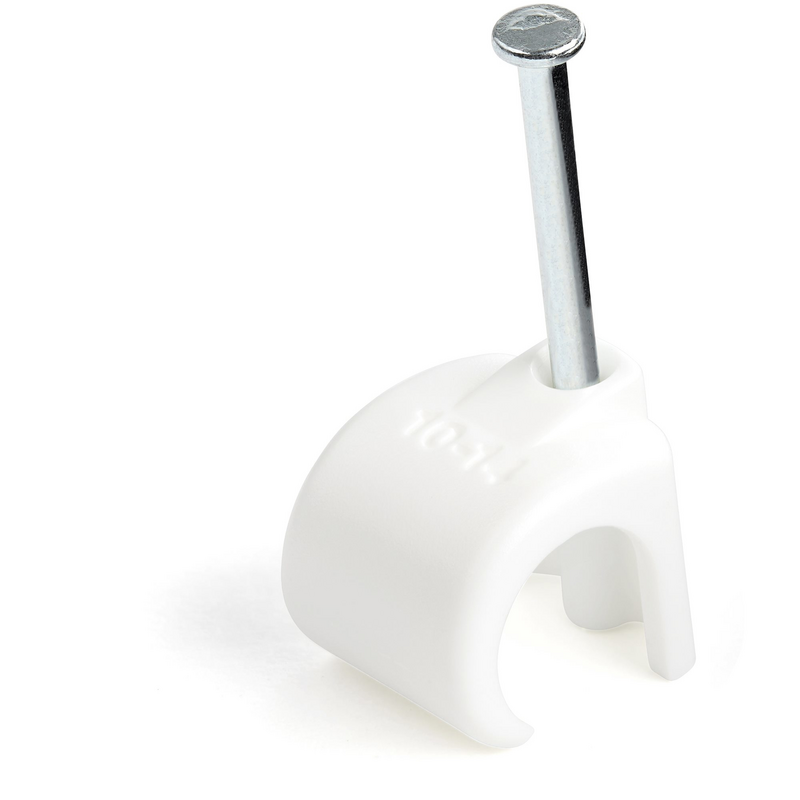 StarTech.com 100 Pack Extra Large Cable Clips with Nail - Reusable - Nail-in Clamps - Wire Holding Clips - Ethernet Cord/AV/Coax