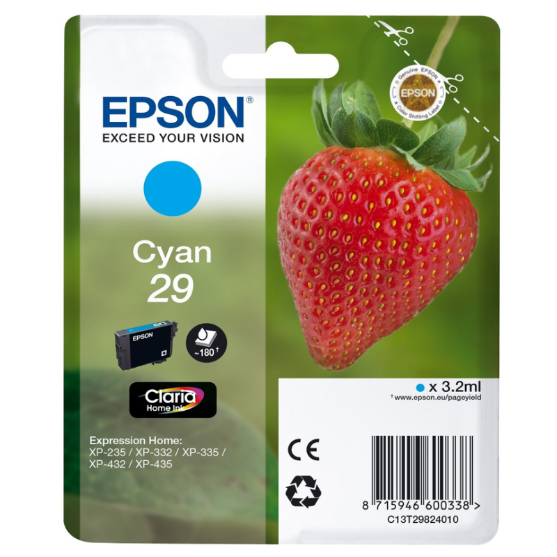 Epson Strawberry 29 C ink cartridge 1 pc(s) Original Standard Yield Cyan