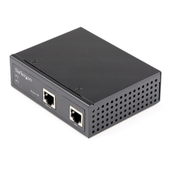 StarTech.com Industrial Gigabit Ethernet PoE Injector - 30W 802.3at PoE+ Midspan 48V-56VDC DIN Rail Power Over Ethernet Injector