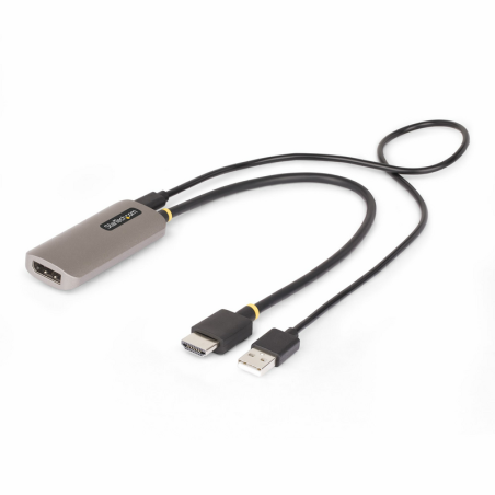 StarTech.com 1ft (30cm) HDMI to DisplayPort Adapter Cable, 8K 60Hz, Active HDMI 2.1 to DP 1.4 Video Converter, USB Bus Powered w