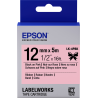 Epson Label Cartridge Satin Ribbon LK-4PBK Black/Pink 12mm (5m)