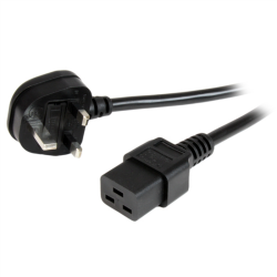 StarTech.com 6ft (2m) UK Computer Power Cable, 16AWG, BS 1363 to C19, 13A 250V, Black Replacement AC Power Cord, UK Power Cable 