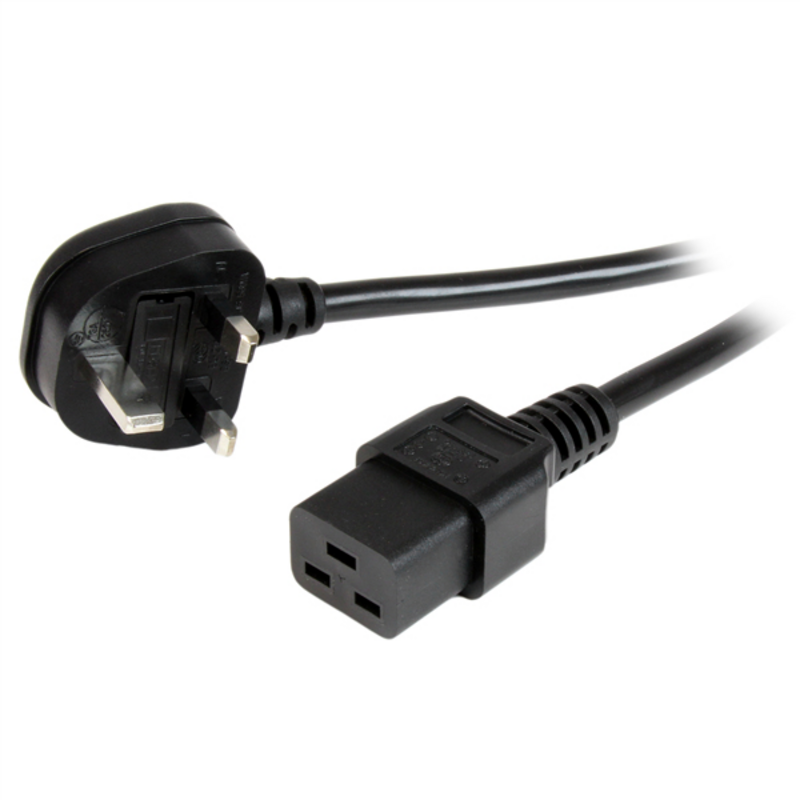 StarTech.com 6ft (2m) UK Computer Power Cable, 16AWG, BS 1363 to C19, 13A 250V, Black Replacement AC Power Cord, UK Power Cable 