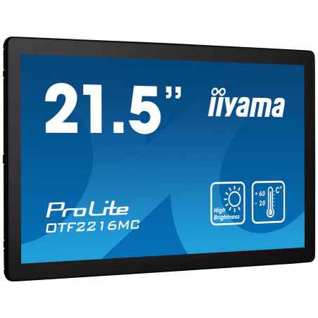 iiyama 21.5" high-brightness touchscreen with 10 touch points PCAP touch technology for outdoor applications