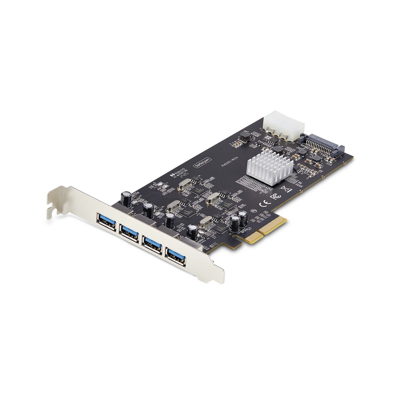 StarTech.com 4-Port USB PCIe Card, USB 3.2 5Gbps, PCI Express Expansion Card with 4x Independent USB Controllers, 4x USB-A Ports