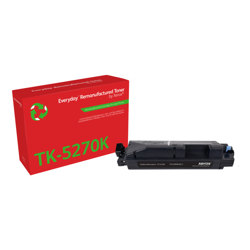Everyday™ Black Remanufactured Toner by Xerox compatible with Kyocera TK-5270K, Standard capacity