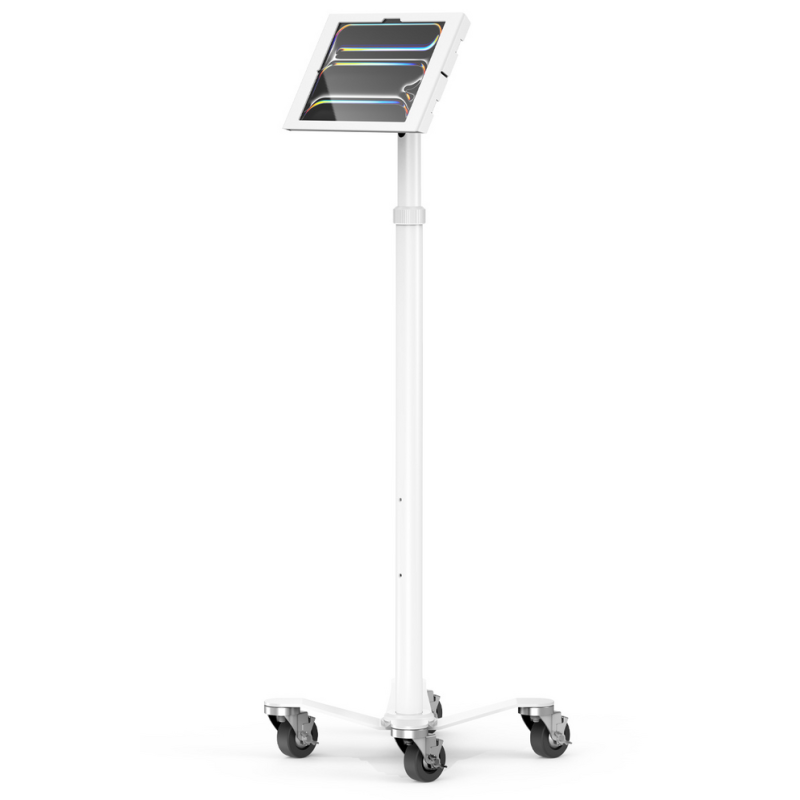 Compulocks iPad Pro M4 13" (2024), Apex Enclosure Rolling Cart - Rise Freedom White