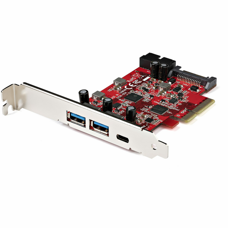 StarTech.com 5-Port USB PCIe Card - 10Gbps USB 3.1 Gen 2 PCIe Card w/ 1x USB-C & 2x USB-A - 1x 2 Port IDC (Internal 5Gbps USB He