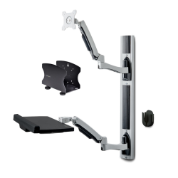 StarTech.com Wall Mount Workstation, VESA Mount For 32" Monitors (22lb/10kg), Fully Articulating Single Monitor Mount & Keyboard
