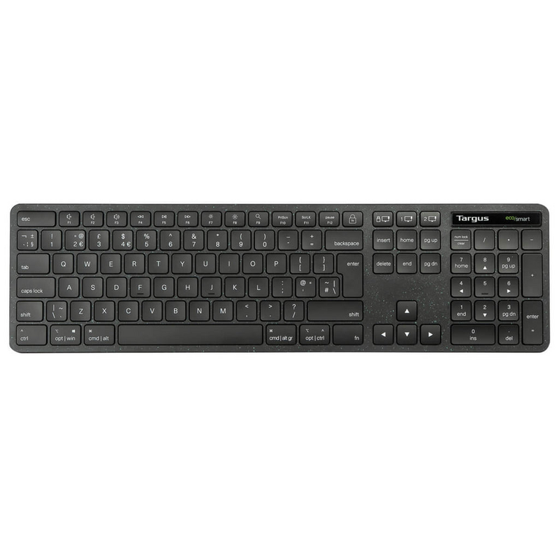 Targus EcoSmart AKB873UK keyboard Universal RF Wireless + Bluetooth QWERTY UK English Black