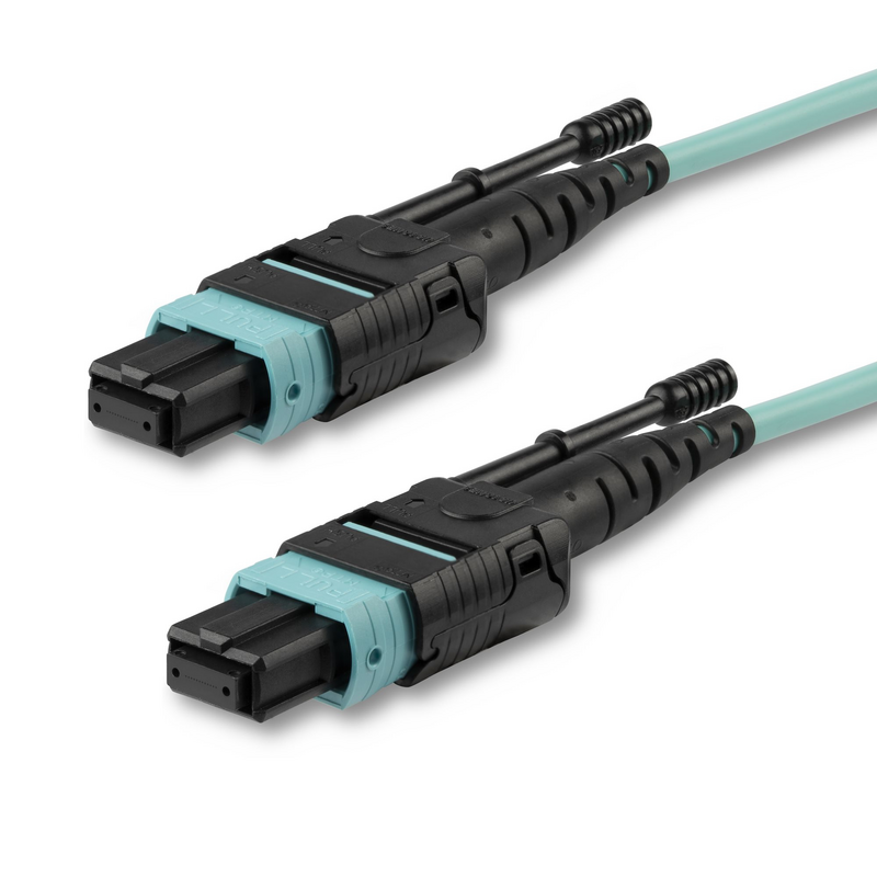 StarTech.com 3m (10ft) MTP(F)/PC OM3 Multimode Fiber Optic Cable, 12F Type-A, OFNP Plenum, 50/125µm LOMMF, 40G Networks, Low Ins