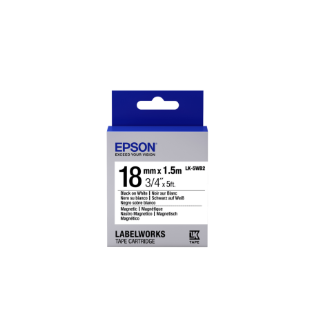 Epson Label Cartridge Magnetic LK-5WB2 Black/White 18mm (1.5m)