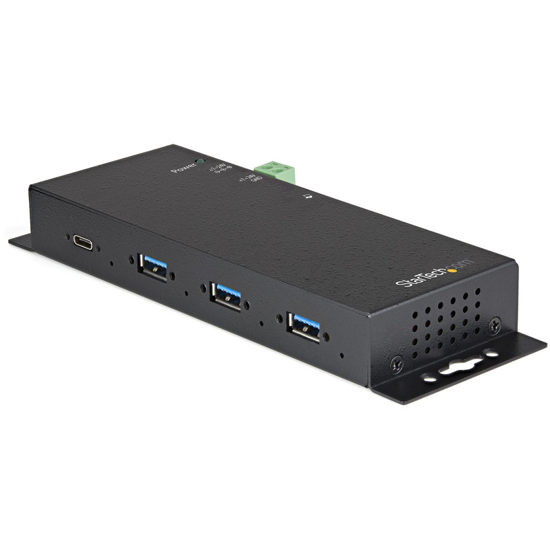 StarTech.com 4 Port USB C Hub 10Gbps - Metal Industrial USB Type-C Hub w/ 3xUSB-A & 1xUSB-C - ESD & Surge Protection - USB-C or 